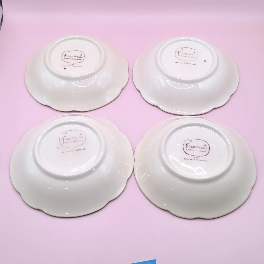 Vintage (4) Four Franciscan Desert Rose Earthenware Berry Side Dish Bowls 5.25